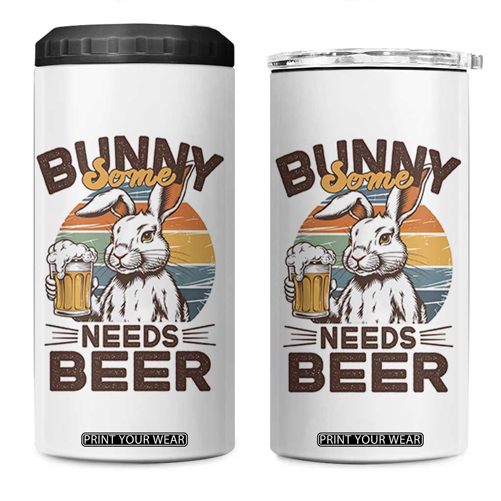 Some Bunny Needs Beer Funny Easter Drinking Humor 4 in 1 Can Cooler Tumbler Retro Rabbit Beer Lover Gift TS02 One Size: 16 oz White Print Your Wear