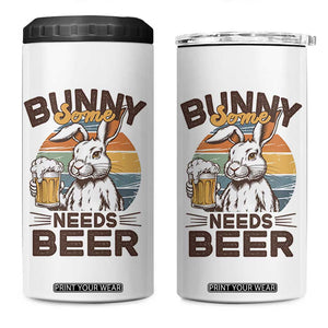 Some Bunny Needs Beer Funny Easter Drinking Humor 4 in 1 Can Cooler Tumbler Retro Rabbit Beer Lover Gift TS02 One Size: 16 oz White Print Your Wear
