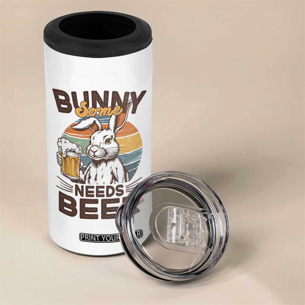 Some Bunny Needs Beer Funny Easter Drinking Humor 4 in 1 Can Cooler Tumbler Retro Rabbit Beer Lover Gift TS02 Print Your Wear
