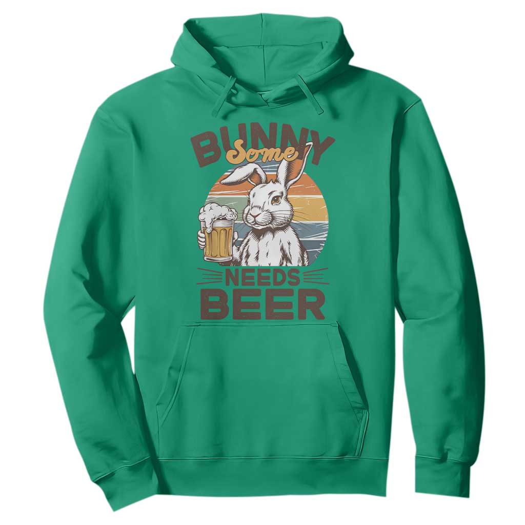 Some Bunny Needs Beer Funny Easter Drinking Humor Hoodie Retro Rabbit Beer Lover Gift TS02 Irish Green Print Your Wear