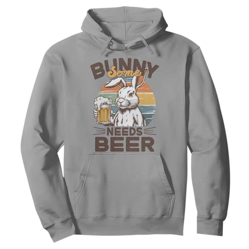 Some Bunny Needs Beer Funny Easter Drinking Humor Hoodie Retro Rabbit Beer Lover Gift TS02 Sport Gray Print Your Wear