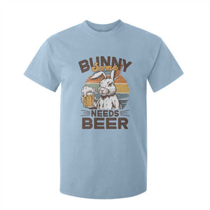 Some Bunny Needs Beer Funny Easter Drinking Humor T Shirt For Kid Retro Rabbit Beer Lover Gift TS02 Light Blue Print Your Wear