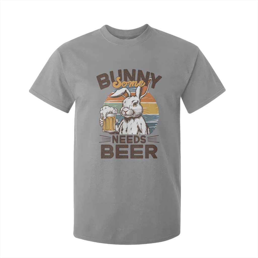 Some Bunny Needs Beer Funny Easter Drinking Humor T Shirt For Kid Retro Rabbit Beer Lover Gift TS02 Sport Gray Print Your Wear