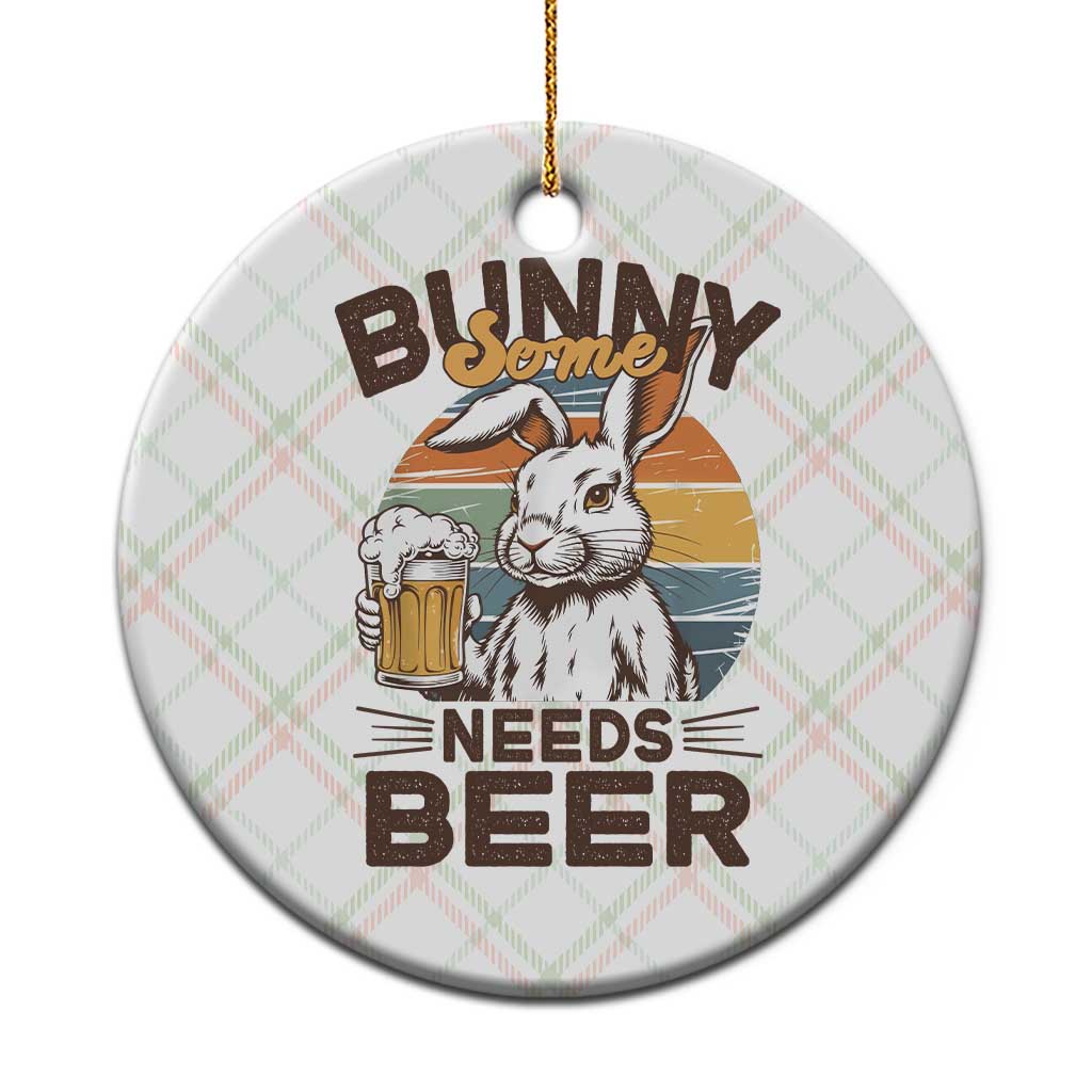 Some Bunny Needs Beer Funny Easter Drinking Humor Ceramic Ornament Retro Rabbit Beer Lover Gift TS02 1pc Christmas Plaid Print Your Wear