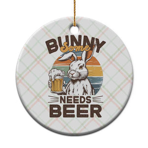 Some Bunny Needs Beer Funny Easter Drinking Humor Ceramic Ornament Retro Rabbit Beer Lover Gift TS02 1pc Christmas Plaid Print Your Wear