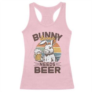 Some Bunny Needs Beer Funny Easter Drinking Humor Racerback Tank Top Retro Rabbit Beer Lover Gift TS02 Light Pink Print Your Wear