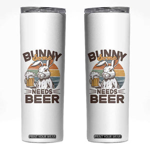 Some Bunny Needs Beer Funny Easter Drinking Humor Skinny Tumbler Retro Rabbit Beer Lover Gift TS02 White Print Your Wear