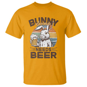 Some Bunny Needs Beer Funny Easter Drinking Humor T Shirt Retro Rabbit Beer Lover Gift TS02 Gold Print Your Wear