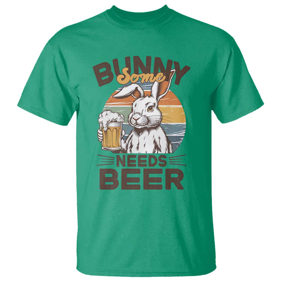 Some Bunny Needs Beer Funny Easter Drinking Humor T Shirt Retro Rabbit Beer Lover Gift TS02 Irish Green Print Your Wear