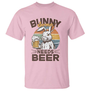 Some Bunny Needs Beer Funny Easter Drinking Humor T Shirt Retro Rabbit Beer Lover Gift TS02 Light Pink Print Your Wear