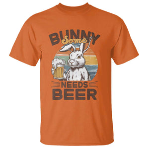 Some Bunny Needs Beer Funny Easter Drinking Humor T Shirt Retro Rabbit Beer Lover Gift TS02 Orange Print Your Wear