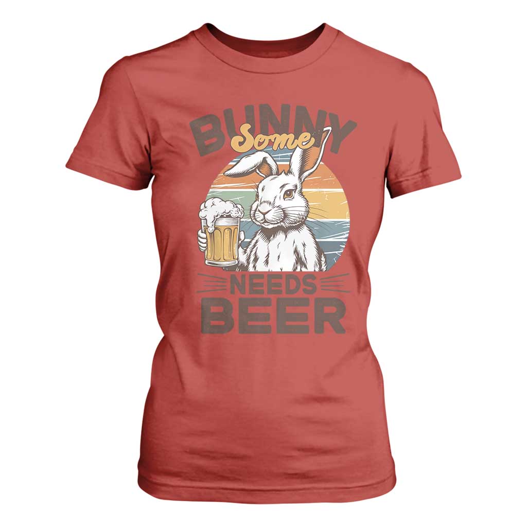 Some Bunny Needs Beer Funny Easter Drinking Humor T Shirt For Women Retro Rabbit Beer Lover Gift TS02 Red Print Your Wear