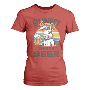 Some Bunny Needs Beer Funny Easter Drinking Humor T Shirt For Women Retro Rabbit Beer Lover Gift TS02 Red Print Your Wear