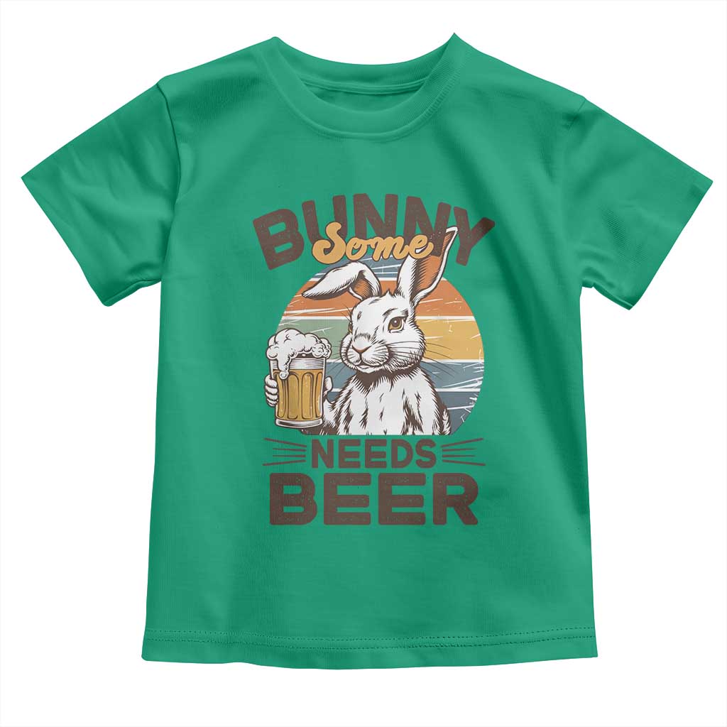 Some Bunny Needs Beer Funny Easter Drinking Humor Toddler T Shirt Retro Rabbit Beer Lover Gift TS02 Irish Green Print Your Wear