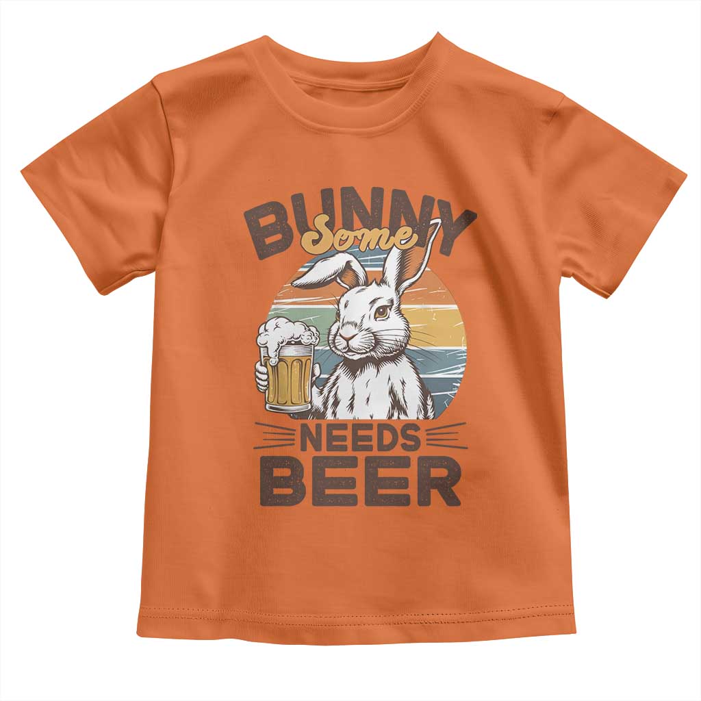 Some Bunny Needs Beer Funny Easter Drinking Humor Toddler T Shirt Retro Rabbit Beer Lover Gift TS02 Orange Print Your Wear