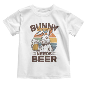 Some Bunny Needs Beer Funny Easter Drinking Humor Toddler T Shirt Retro Rabbit Beer Lover Gift TS02 White Print Your Wear