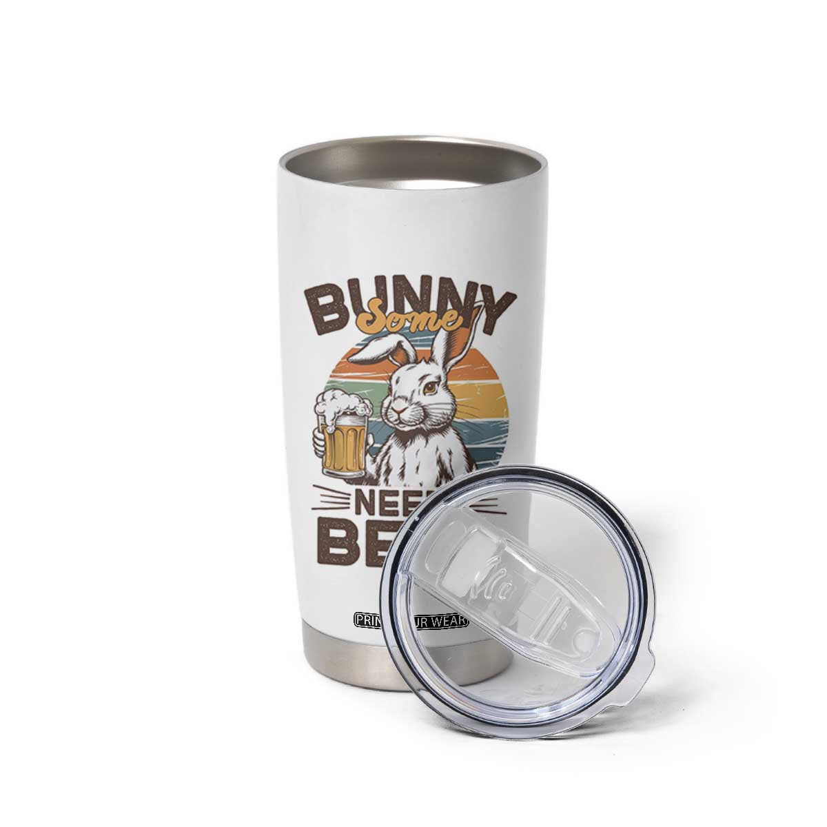 Some Bunny Needs Beer Funny Easter Drinking Humor Tumbler Cup Retro Rabbit Beer Lover Gift TS02 Print Your Wear