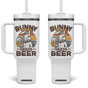 Some Bunny Needs Beer Funny Easter Drinking Humor Tumbler With Handle Retro Rabbit Beer Lover Gift TS02 One Size: 40 oz White Print Your Wear