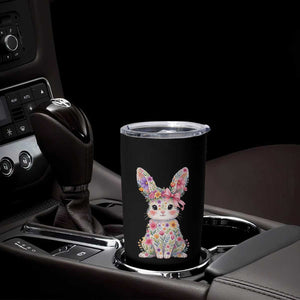 Cute Floral Easter Bunny Graphic Tumbler Cup Adorable Spring Rabbit with Flowers Pastel Aesthetic Gift TS02 Print Your Wear