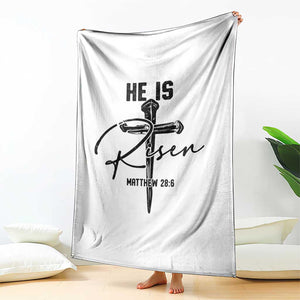 He Is Risen Matthew 28:6 Christian Easter Throw Blanket Nail Cross Faith Religious Inspirational Gift TS02 Print Your Wear