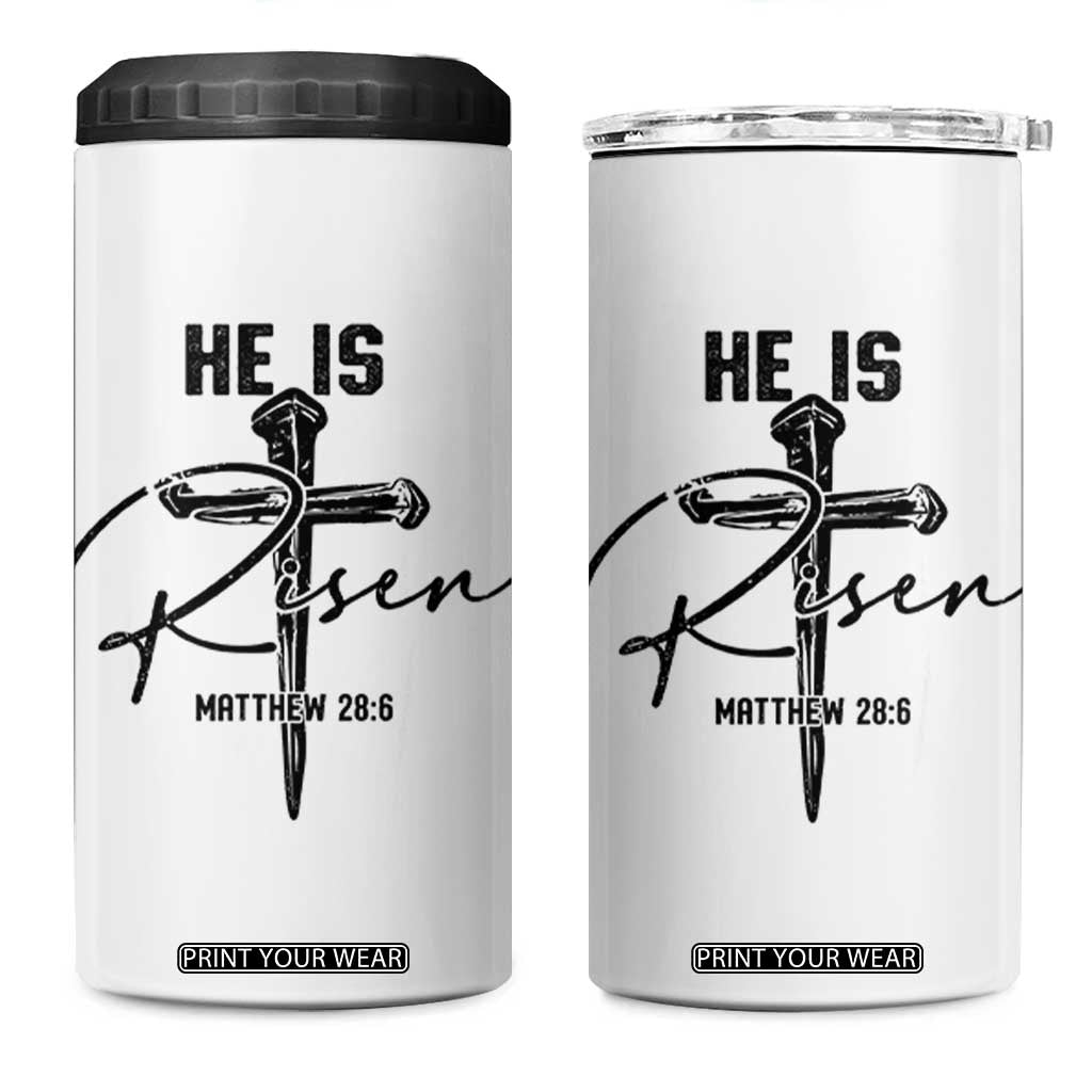 He Is Risen Matthew 28:6 Christian Easter 4 in 1 Can Cooler Tumbler Nail Cross Faith Religious Inspirational Gift TS02 One Size: 16 oz White Print Your Wear