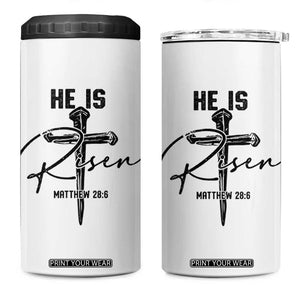 He Is Risen Matthew 28:6 Christian Easter 4 in 1 Can Cooler Tumbler Nail Cross Faith Religious Inspirational Gift TS02 One Size: 16 oz White Print Your Wear