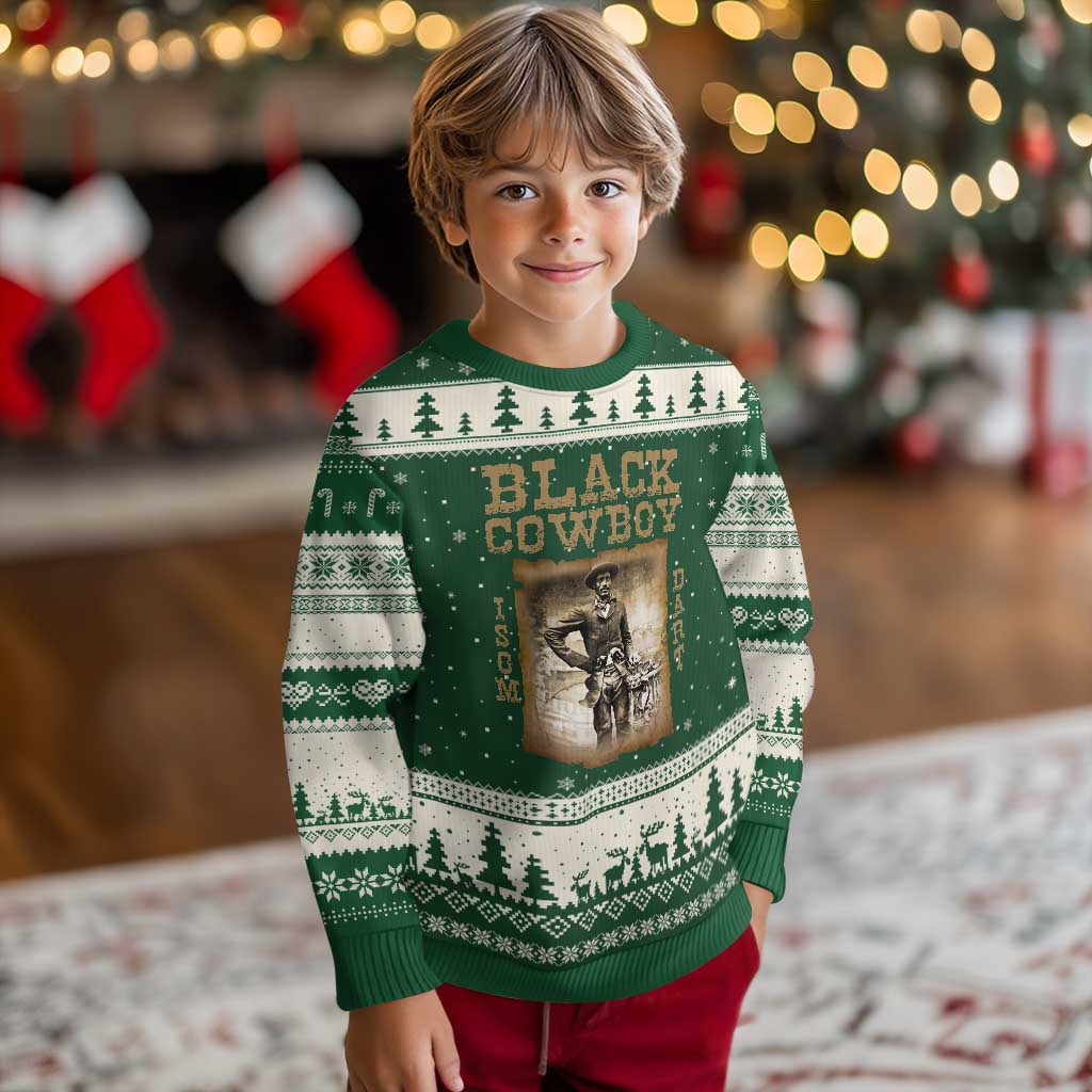 Isom Dart Ugly Christmas Sweater Black Cowboy Western Legend Vintage TS02 Forest Green Beige Print Your Wear