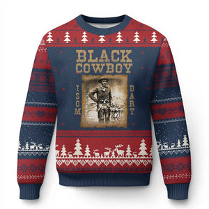 Isom Dart Ugly Christmas Sweater Black Cowboy Western Legend Vintage TS02 Navy Red Print Your Wear