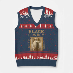 Bose Ikard V-Neck Knit Sweater Vest Black Cowboy Western Legend Vintage TS02 Navy Red Print Your Wear