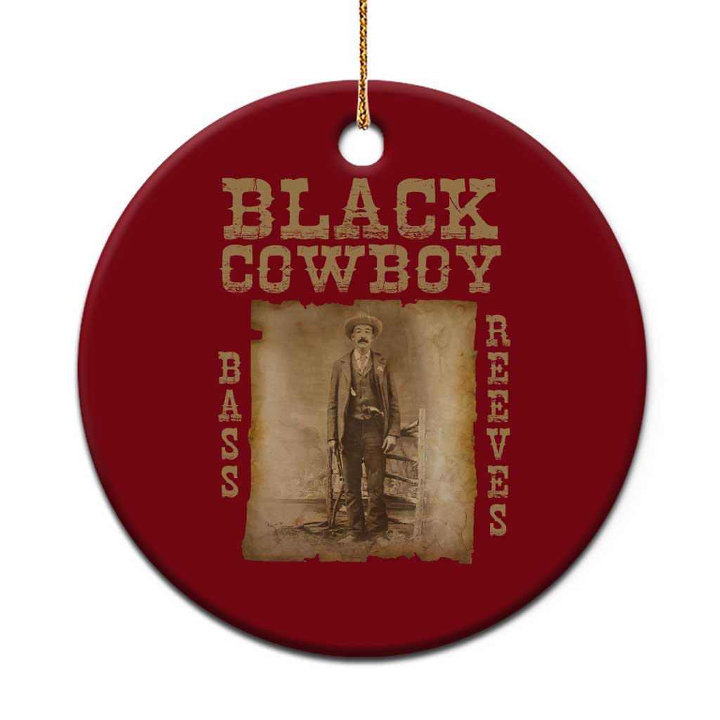 Bass Reeves Ceramic Ornament Black Cowboy Western Legend Vintage TS02 1pc Red Print Your Wear