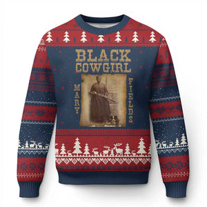 Mary Fields Ugly Christmas Sweater Black Cowgirl Pioneer Western Legend Vintage TS02 Navy Red Print Your Wear
