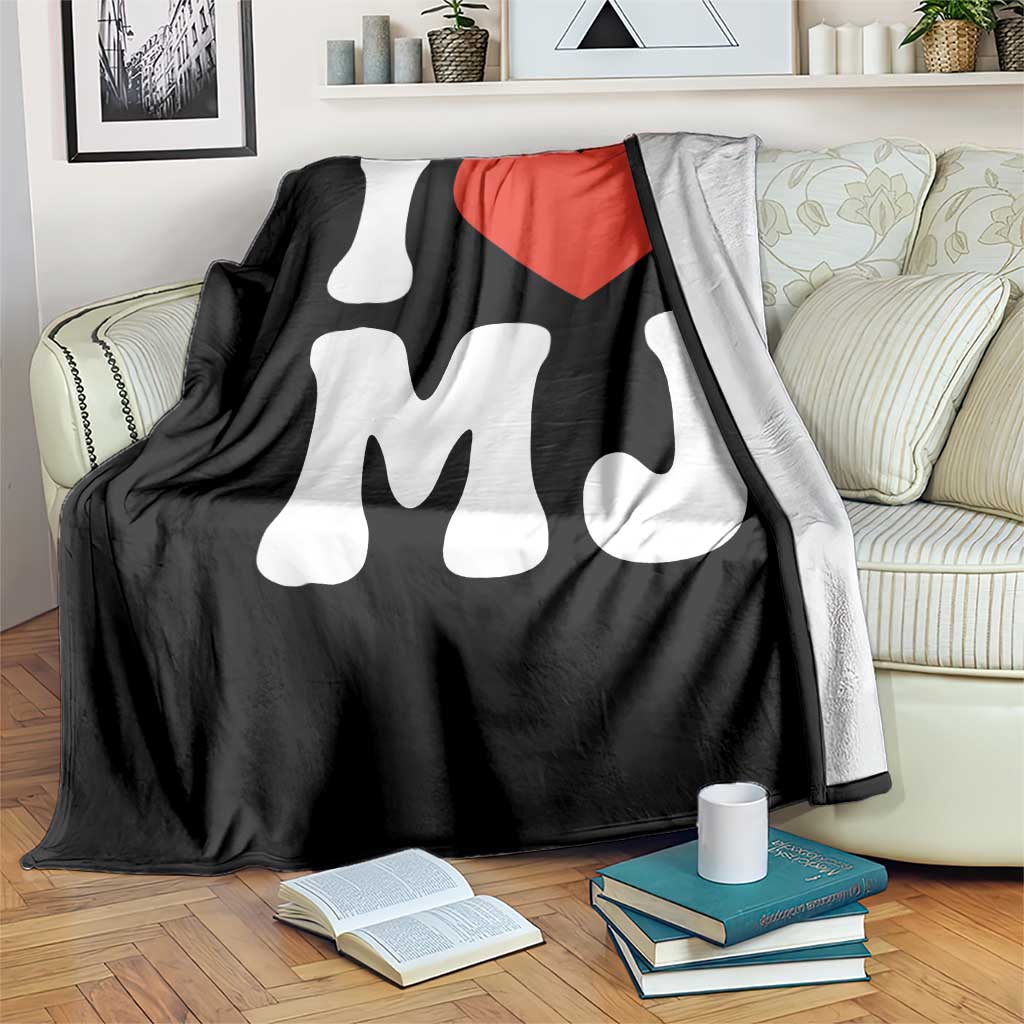 I Heart MJ Classic Graphic Tribute Throw Blanket Love Pop Legend Iconic Culture Music Fan Favor TS02 Print Your Wear