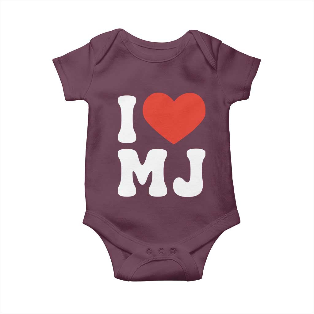 I Heart MJ Classic Graphic Tribute Baby Onesie Love Pop Legend Iconic Culture Music Fan Favor TS02 Maroon Print Your Wear