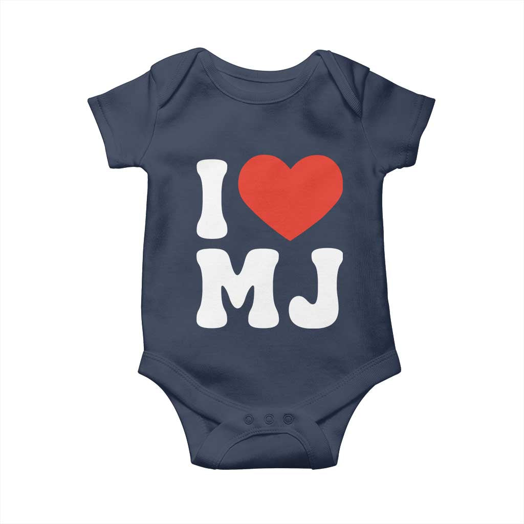 I Heart MJ Classic Graphic Tribute Baby Onesie Love Pop Legend Iconic Culture Music Fan Favor TS02 Navy Print Your Wear