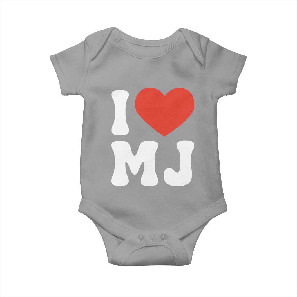 I Heart MJ Classic Graphic Tribute Baby Onesie Love Pop Legend Iconic Culture Music Fan Favor TS02 Sport Gray Print Your Wear