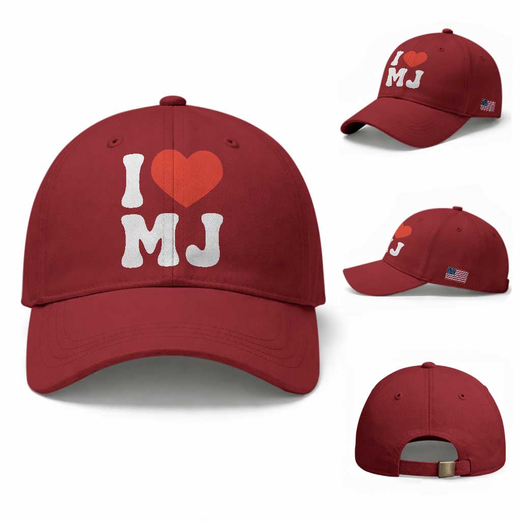 I Heart MJ Classic Graphic Tribute Baseball Cap Love Pop Legend Iconic Culture Music Fan Favor TS02 Baseball Cap Universal Fit Cherry Red Print Your Wear