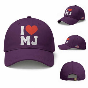 I Heart MJ Classic Graphic Tribute Baseball Cap Love Pop Legend Iconic Culture Music Fan Favor TS02 Baseball Cap Universal Fit Purple Print Your Wear