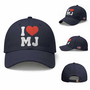 I Heart MJ Classic Graphic Tribute Baseball Cap Love Pop Legend Iconic Culture Music Fan Favor TS02 Baseball Cap Universal Fit Navy Print Your Wear