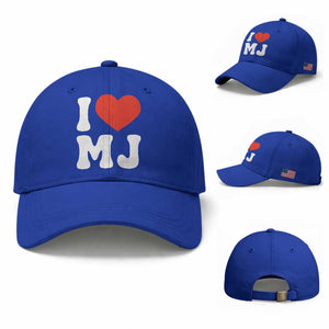 I Heart MJ Classic Graphic Tribute Baseball Cap Love Pop Legend Iconic Culture Music Fan Favor TS02 Baseball Cap Universal Fit Royal Blue Print Your Wear