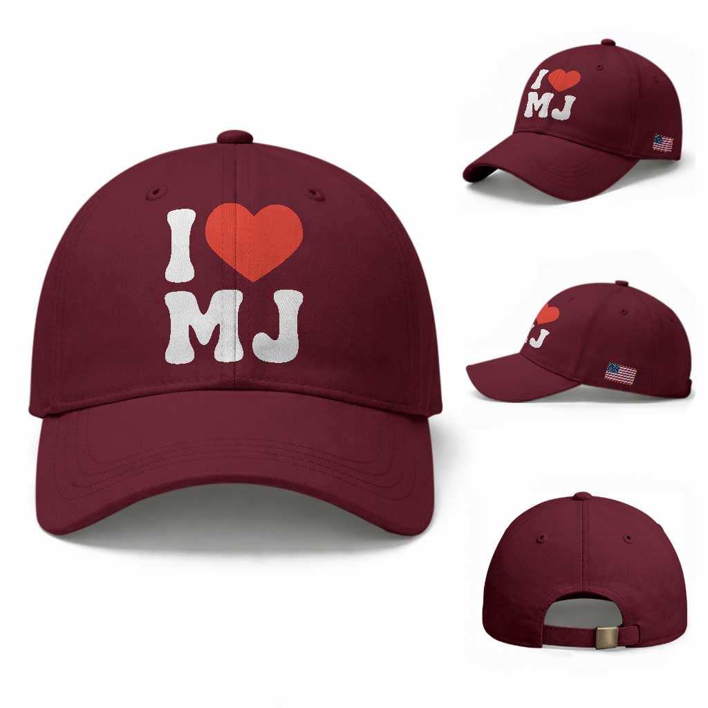 I Heart MJ Classic Graphic Tribute Baseball Cap Love Pop Legend Iconic Culture Music Fan Favor TS02 Baseball Cap Universal Fit Maroon Print Your Wear