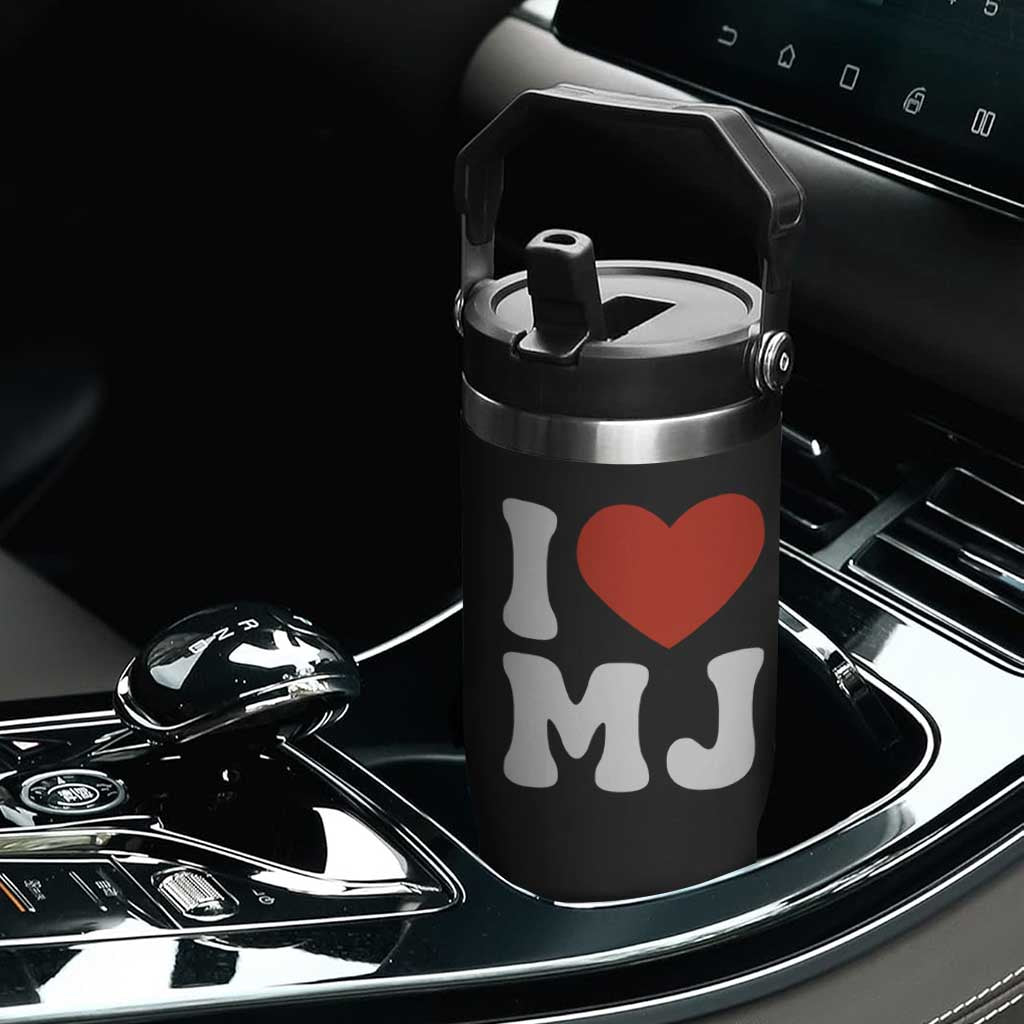 I Heart MJ Classic Graphic Tribute Flip Straw Tumbler Love Pop Legend Iconic Culture Music Fan Favor TS02 Print Your Wear