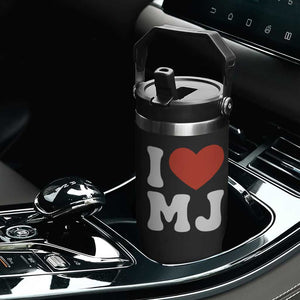 I Heart MJ Classic Graphic Tribute Flip Straw Tumbler Love Pop Legend Iconic Culture Music Fan Favor TS02 Print Your Wear
