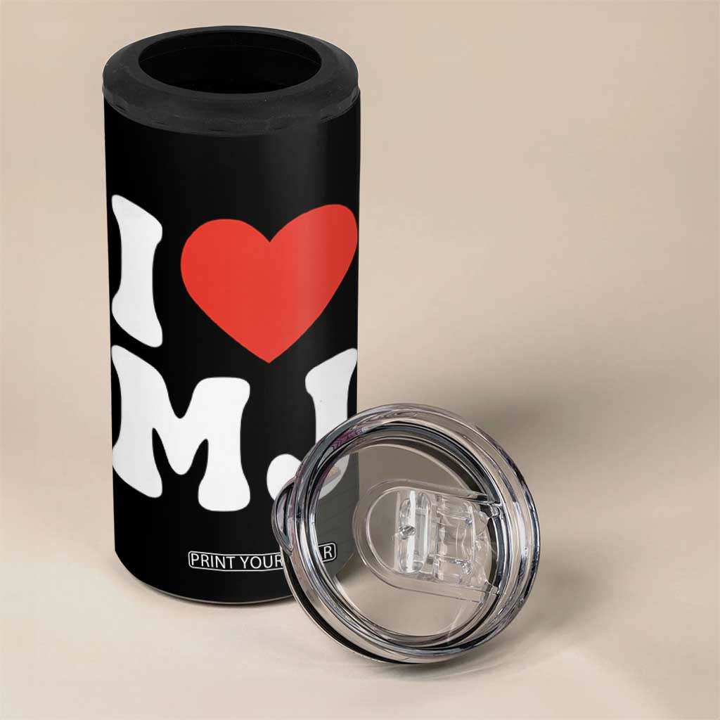 I Heart MJ Classic Graphic Tribute 4 in 1 Can Cooler Tumbler Love Pop Legend Iconic Culture Music Fan Favor TS02 Print Your Wear