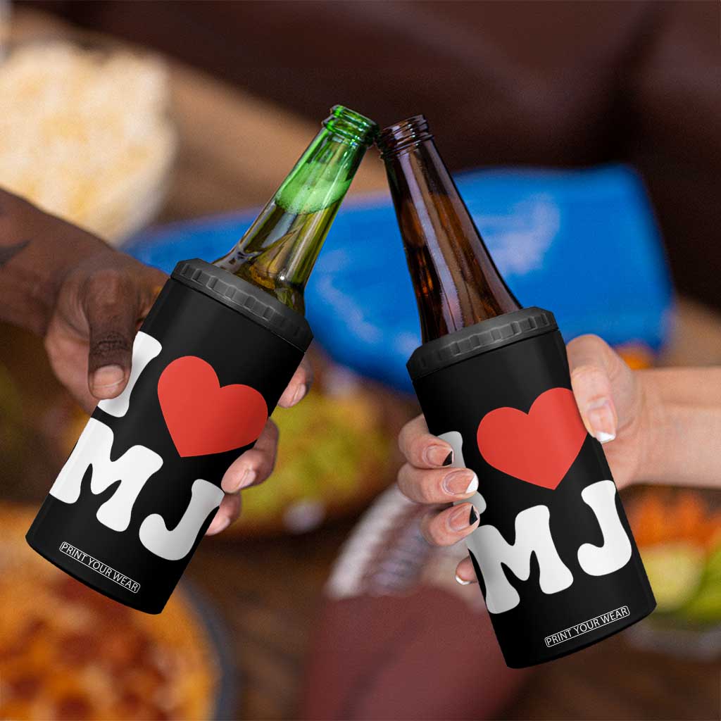 I Heart MJ Classic Graphic Tribute 4 in 1 Can Cooler Tumbler Love Pop Legend Iconic Culture Music Fan Favor TS02 Print Your Wear