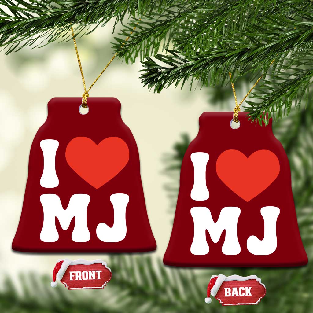 I Heart MJ Classic Graphic Tribute Ceramic Ornament Love Pop Legend Iconic Culture Music Fan Favor TS02 Print Your Wear