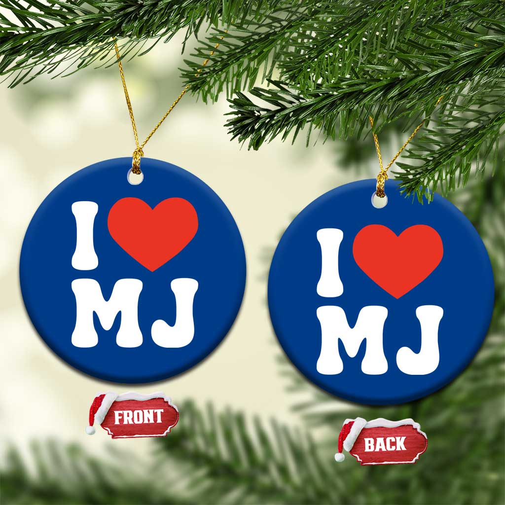 I Heart MJ Classic Graphic Tribute Ceramic Ornament Love Pop Legend Iconic Culture Music Fan Favor TS02 1pc Blue Print Your Wear