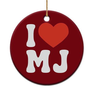 I Heart MJ Classic Graphic Tribute Ceramic Ornament Love Pop Legend Iconic Culture Music Fan Favor TS02 1pc Red Print Your Wear