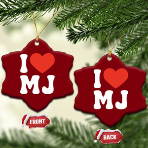 I Heart MJ Classic Graphic Tribute Ceramic Ornament Love Pop Legend Iconic Culture Music Fan Favor TS02 Print Your Wear
