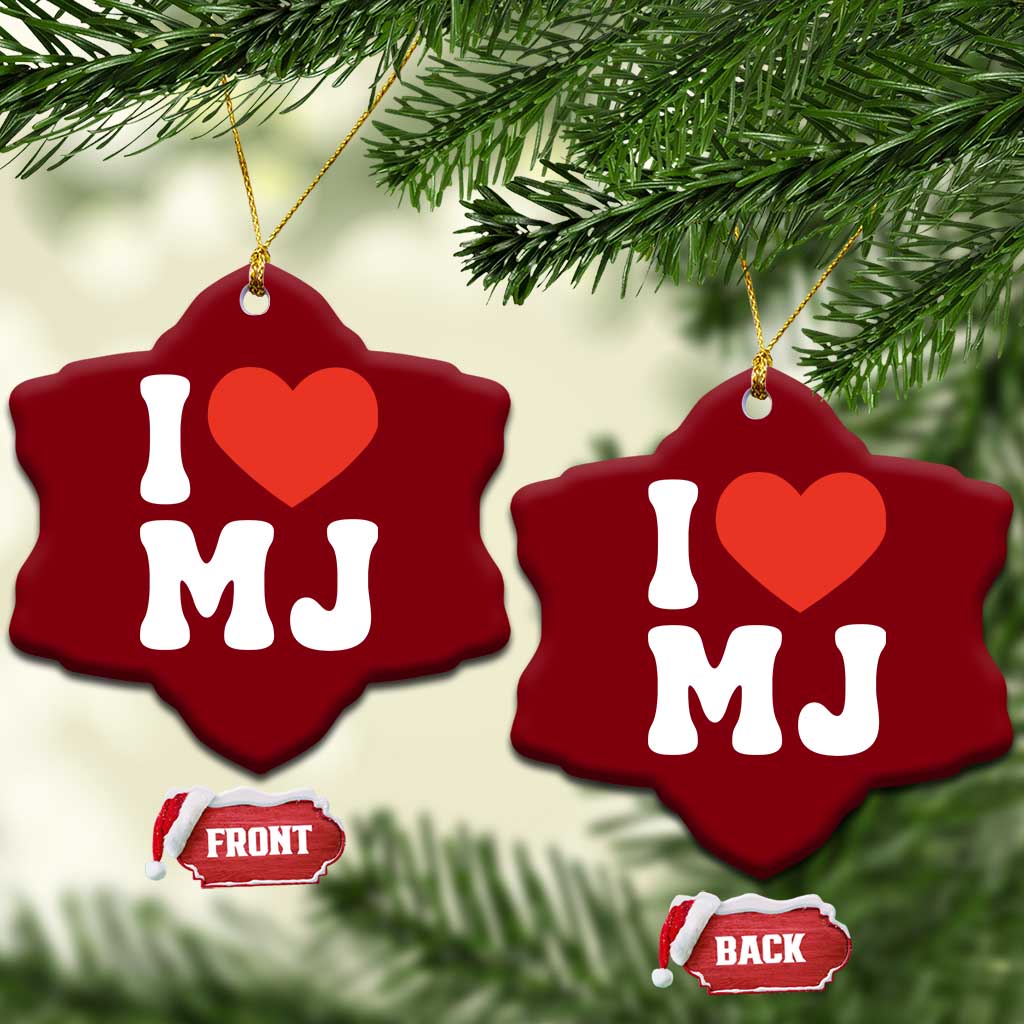 I Heart MJ Classic Graphic Tribute Ceramic Ornament Love Pop Legend Iconic Culture Music Fan Favor TS02 Print Your Wear