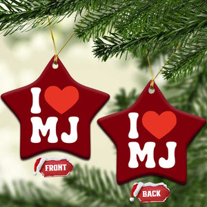 I Heart MJ Classic Graphic Tribute Ceramic Ornament Love Pop Legend Iconic Culture Music Fan Favor TS02 Print Your Wear